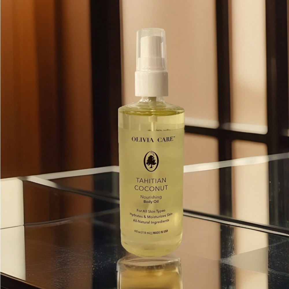 OLIVIA CARE TAHITIAN COCONUT NOURISHING BODY OIL ALL SKIN TYPES HYDRATES 4oz